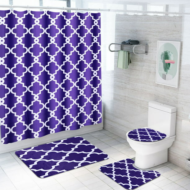 Details about  / Shower Curtains for Bathroom Blue Floral with Hooks Waterproof Washable Fabric